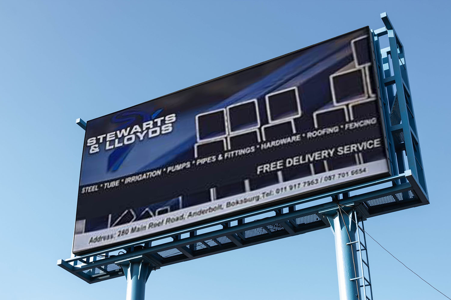 Stewarts and Lloyds billboard designed by ZebraCrossing.World