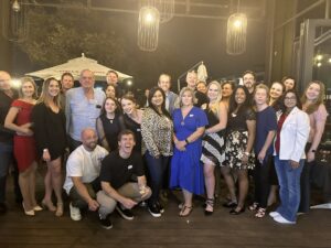 Group photo of attendees at the Cocktails & Connections Business Social in Sandton, smiling and networking at 011 by the Baron.