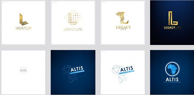 Multiple logo design concepts and variations created for client branding by ZebraCrossing World Johannesburg
