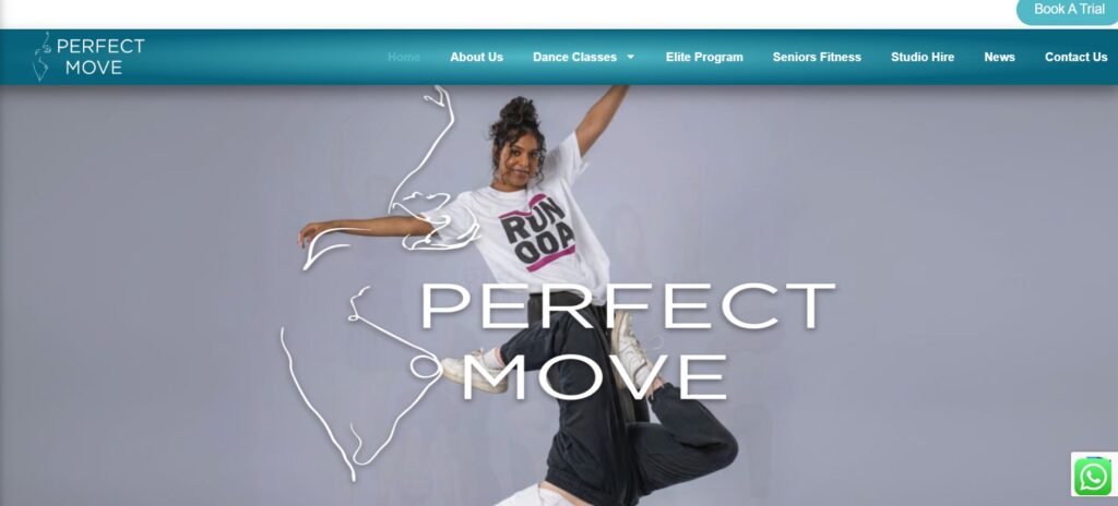 Perfect Move dance studio website design created by ZebraCrossing World marketing agency Johannesburg